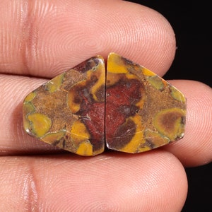 Piedra preciosa suelta de forma elegante de jaspe de fruta natural de primera calidad, cabujón, para hacer joyas, 18,60 ct, 16 x 14 x 4 mm, GA-16229