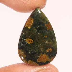 Excelente qualidade superior 100% natural oceano jaspe pêra forma cabochão pedra preciosa solta para fazer jóias 25,45 ct 28x18x6 mm GA-3009