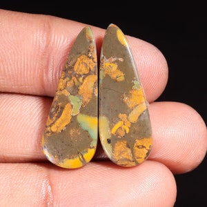 Impresionante piedra preciosa suelta de jaspe de fruta natural de alta calidad en forma de pera, cabujón para hacer joyas, 21,90 ct, 30 x 11 x 4 mm, GA-16151