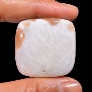 Supreme hoogwaardige kwaliteit 100% natuurlijk roze scolecietkussen cabochon losse edelsteen voor het maken van sieraden 47 kt. 32 x 32 x 6 mm GA-1782