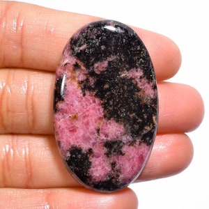 Ongelooflijke hoogwaardige kwaliteit 100% natuurlijke rhodoniet ovale cabochon losse edelsteen voor het maken van sieraden 75,5 kt. 43 x 26 x 6 mm GA-1124
