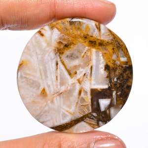 Excellent Top Grade Quality 100% Natural Wild Hourse Jasper Round Cabochon Loose Gemstone For Making Jewelry 70 Ct. 41X41X5 mm GA-590