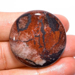 Fantastische hoogwaardige kwaliteit 100% natuurlijke jaspiliet ronde cabochon losse edelsteen voor het maken van sieraden 52,5 kt. 31 x 31 x 7 mm GA-1296