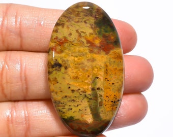 Amazing Top Grade Quality 100% Natural Bloodstone Oval Cabochon Loose Gemstone For Making Jewelry 58 Ct. 46X25X6 mm GA-759