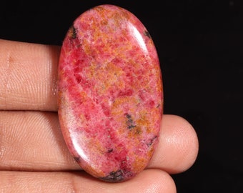 Elegant Top Quality Natural Rhodonite Oval Shape Cabochon Loose Gemstone For Making Jewelry 88.30 Ct 45X27X6 MM GA-15228