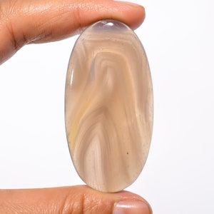 Tempting Top Grade Quality 100% Natural Grey Botswana Agate Oval Shape Cabochon Loose Gemstone For Making Jewelry 84 Ct. 58X30X6 mm GA-348