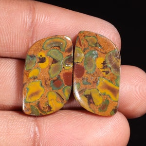 Hermosa piedra preciosa suelta de jaspe de fruta natural de primera calidad en forma de cabujón para hacer joyas, 25,90 ct, 23 x 13 x 4 mm, GA-16185