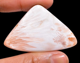 Amazing Top Grade Quality 100% Natural Pink Scolecite Triangle Shape Cabochon Loose Gemstone For Making Jewelry 54 Ct. 51X33X6 mm GA-2880