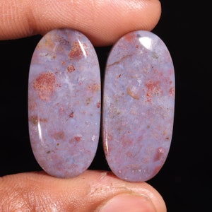 Supreme Top Quality Natural Black Botswana Agate Oval Shape Cabochon Loose Gemstone Pair,For Making Jewelry 48.10 Ct 31X15X6 MM GA-16690