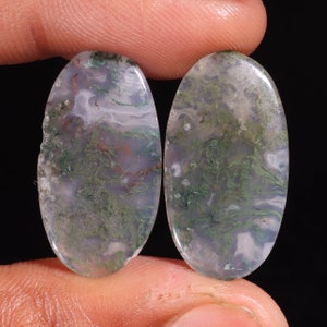 Terrific Top Quality Natural Black Botswana Agate Oval Shape Cabochon Loose Gemstone Pair,For Making Jewelry 23.90 Ct 27X15X3 MM GA-16740