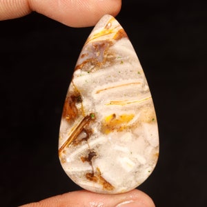Prachtige topkwaliteit 100% natuurlijke wilde paard jaspis peervorm cabochon losse edelsteen voor het maken van sieraden 74.00 Ct 51 x 29 x 7 MM GA-3184