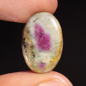 Immaculate Top Quality Natural Ruby Zosite Oval Shape Cabochon Loose Gemstone For Making Jewelry 14.45 Ct 22X15X4 MM GA-11982