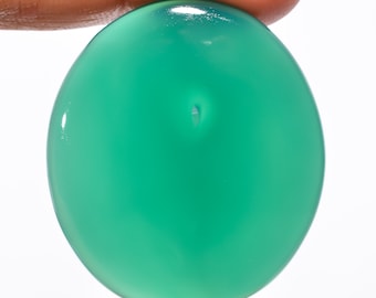 Amazing Top Grade Quality 100% Natural Green Onyx Oval Shape Cabochon Loose Gemstone For Making Jewelry 60 Ct. 37X33X6 mm GA-277