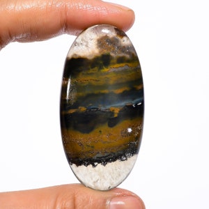 Vlekkeloze hoogwaardige kwaliteit 100% natuurlijke bio-prehniet ovale cabochon losse edelsteen voor het maken van sieraden 83 kt. 53 x 27 x 7 mm GA-646
