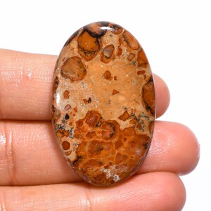 Uitstekende hoogwaardige kwaliteit 100% natuurlijke Leopardiet-Jaspis ovale cabochon losse edelsteen voor het maken van sieraden 43,5 kt. 38 x 24 x 6 mm GA-1268
