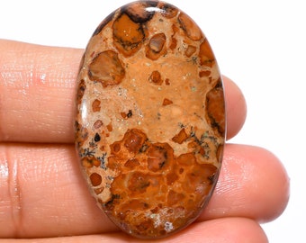 Excellent Top Grade Quality 100% Natural Leopardite Jasper Oval Cabochon Loose Gemstone For Making Jewelry 43.5 Ct. 38X24X6 mm GA-1268