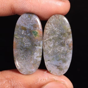 Terrific Top Quality Natural Black Botswana Agate Oval Shape Cabochon Loose Gemstone Pair,For Making Jewelry 34.30 Ct 29X13X5 MM GA-16719