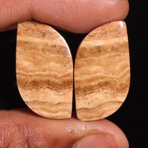 Eccellente qualità superiore naturale aragonite forma fantasia cabochon sciolto coppia di pietre preziose, per la creazione di gioielli 40,25 ct 27 x 16 x 5 mm GA-16276