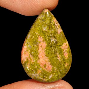 Elegante Topkwaliteit 100% Natuurlijke Unakiet Peervorm Cabochon Losse Edelsteen Voor Het Maken Van Sieraden 31.50 Ct 31x22x5 MM GA-2993