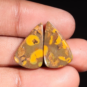 Piedra preciosa suelta de jaspe de fruta natural de alta calidad exclusiva en forma de pera, cabujón para hacer joyas, 21,45 ct, 21 x 13 x 5 mm, GA-16148