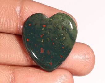 Gorgeous Top Quality Natural Bloodstone Heart Shape Cabochon Loose Gemstone For Making Jewelry 27.70 Ct 26X25X5 MM GA-13543