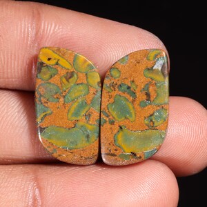 Piedra preciosa suelta de jaspe de fruta natural de primera calidad, forma elegante, cabujón, para hacer joyas, 21,50 ct, 21 x 12 x 4 mm, GA-16182