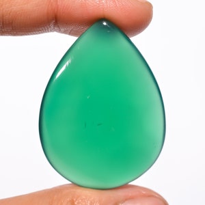 Straordinaria qualità di prima scelta, 100% naturale verde onice a forma di pera cabochon pietra preziosa sciolta per la creazione di gioielli 47 carati. 41X29X5 mm GA-292