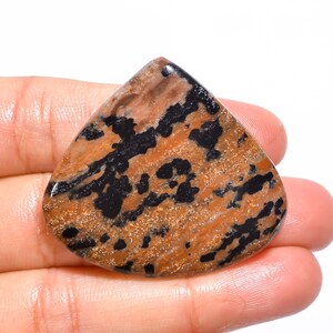 Incroyable qualité supérieure, 100 % miel naturel, agate dendrite, cabochon de coeur, pierre précieuse en vrac pour la fabrication de bijoux, 54 carats. 36X40X5 mm GA-559