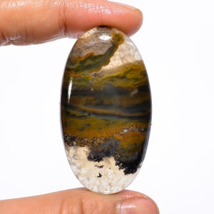 Excelente qualidade de primeira qualidade 100% natural bio prehnita oval cabochão pedra preciosa solta para fazer joias 80,5 ct. 49x27x8 mm GA-640