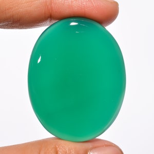 Fantastische hoogwaardige kwaliteit 100% natuurlijke groene onyx ovale cabochon losse edelsteen voor het maken van sieraden 74 kt. 41 x 32 x 7 mm GA-287