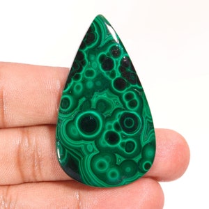 Beautiful Top Quality Natural Malachite Pear Shape Cabochon Loose Gemstone For Making Jewelry 83.65 Ct 53X31X4 MM L-23