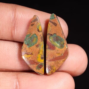 Piedra preciosa suelta de jaspe de fruta natural de excelente calidad, forma elegante, cabujón para hacer joyas, 18,55 ct, 25 x 10 x 4 mm, GA-16215