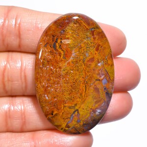 Adembenemende hoogwaardige kwaliteit 100% natuurlijke naad agaat ovale cabochon losse edelsteen voor het maken van sieraden 71 kt. 45 x 30 x 6 mm GA-1477