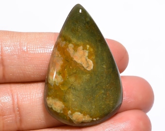 Amazing Top Grade Quality 100% Natural Rhyolite Pear Cabochon Loose Gemstone For Making Jewelry 38 Ct. 37X24X7 mm GA-734