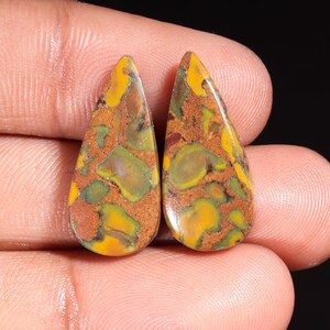 Mooie Topkwaliteit Natuurlijk Fruit Jaspis Peervorm Cabochon Losse Edelsteen Voor Het Maken van Sieraden 21.65 Ct 24X11X5 MM GA-16144