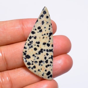 Dazzling Top Grade Quality 100% Natural Dalmatian Jasper Fancy Shape Cabochon Loose Gemstone For Making Jewelry 25 Ct. 46X19X4 mm GA-1909