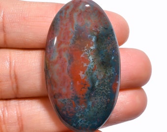 Amazing Top Grade Quality 100% Natural Bloodstone Oval Shape Cabochon Loose Gemstone For Making Jewelry 53.5 Ct. 43X24X6 mm GA-2604