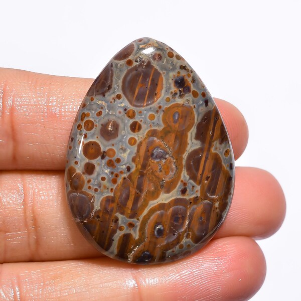 Fabulous Top Grade Quality 100% Natural Asteroid Jasper Pear Cabochon Loose Gemstone For Making Jewelry 44.5 Ct. 38X29X6 mm GA-1044