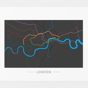 London Underground Map, custom print, the perfect personalised gift, multiple colours available