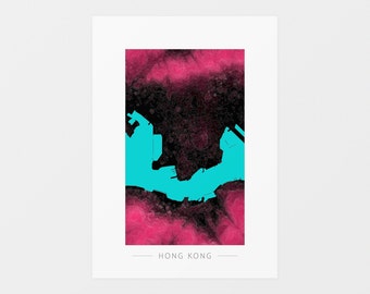 Hong Kong (香港) contour map, custom print, the perfect personalised gift