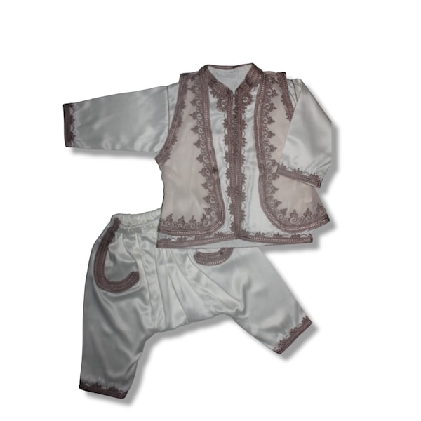 Jabador marocain pour enfants, caftan 3 pièces pour enfants, caftan marocain pour garçons