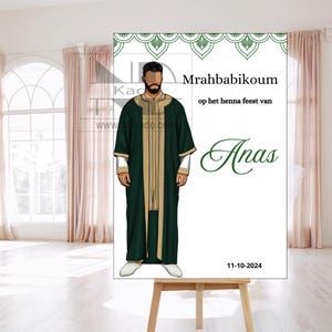 Men henna dag welkomstbord, groen
