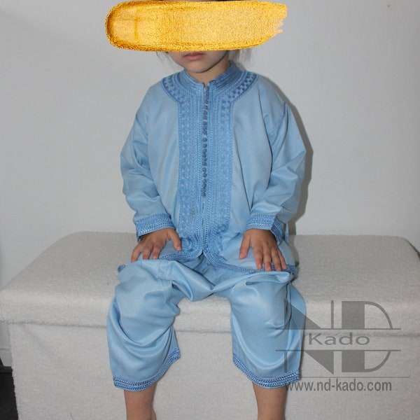 Moroccan jabador for children, blue jabador