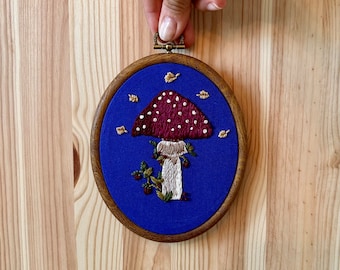 autumn | Embroidery image | floral embroidery | Toadstool | forest image | Embroidery | finished embroidery image | handmade