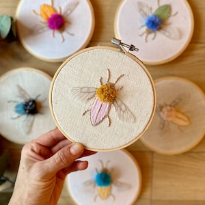 Beetle bee fantasy with wings embroidered embroidery insect colorful flying insect