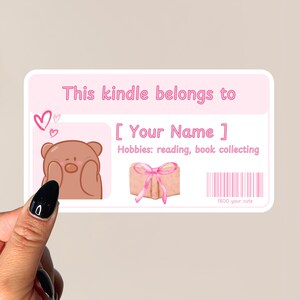 Aangepaste bibliotheekkaartstickers - schattig esthetisch boekstickerpakket, boekenliefhebbers, BookTok | Laptop, Kindle-stickers
