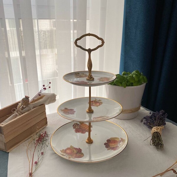 Large Gold Plate Display Stand Etsy