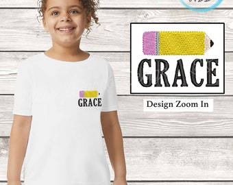Personalisiertes Bleistift Shirt, Back to School Outfit