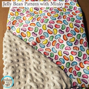 Personalized Jelly Bean Lovey: Minky & Flannel Baby Blanket (15x18)