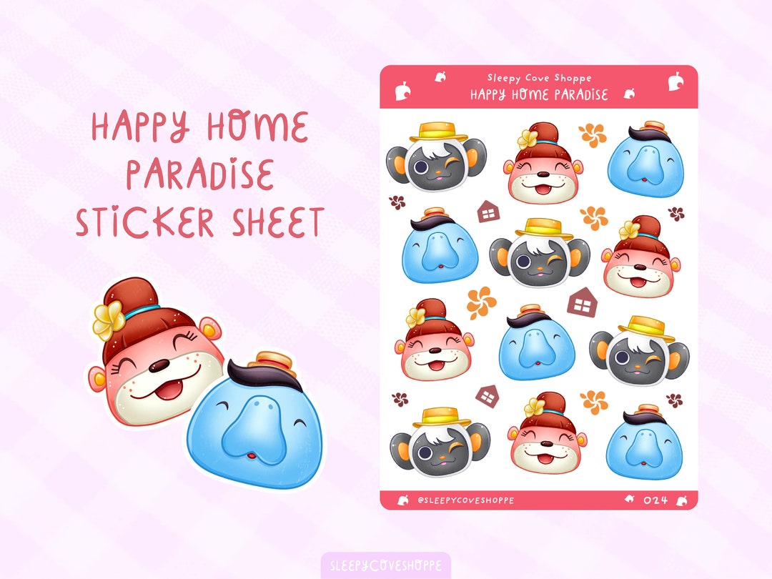Happy Home Paradise ACNH Sticker Sheet Etsy